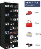 Libeder Hanging Closet Organizers 30 Section Shoe Shelves, Shoe Storage Hanging Shoe Rack, Space Saving Shoe Holder, Black