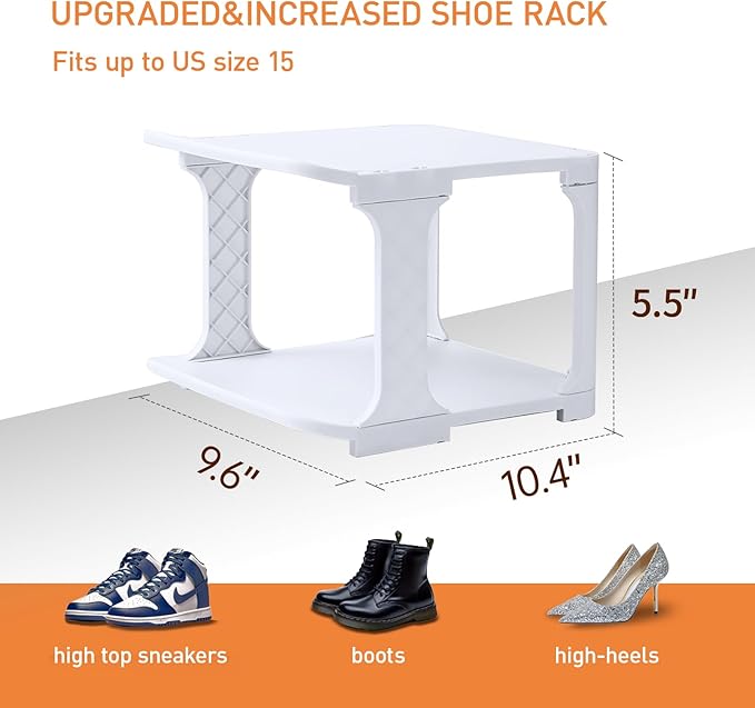 5 Tiers Shoe Rack Organizer for Closet Shoe Holder Storage Narrow Plastic Vertical, Free Standing Shoe Rack Shelf for Entrywa