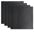 Pegboard Smith 16x16 inch Wall Tool Organizer Pegboard Panels, Black Metal Pegboard for Tool Storage, Workbench Tools Organiz