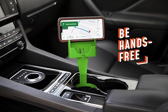 Cup Holder Phone Holder Mount for Car - Universal Adjustable Expander Cradle Hands-Free Driving - Compatible with All Smartphones Car Mount for iPhone Samsung Google Android Mobile Accessories Green