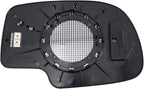 TRQ Driver Side Mirror Glass Heated Without Turn Signal Without Auto Dim Compatible with 1999-2006 Cadillac Escalade ESV EXT 