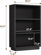 ChooChoo 3-Tier Bookcase, Wooden Bookshelf, Farmhouse Bookshelf with Open Storage, Tall Bookcase for Bedroom and Home Office,