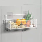 Multifunctional Iron Wire Wall Hanging Storage Basket, Portable Metal Mesh Bin for Kitchen and Bathroom, Vintage Wall Mount F