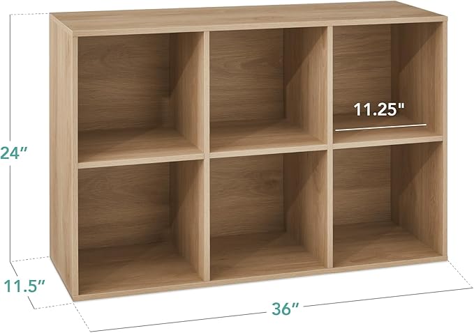 Best Choice Products 6-Cube Storage Organizer, 11in Shelf Opening, Bookcase, Display Shelf, Customizable w/ 3 Removable Back 