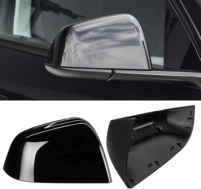 Jaronx Compatible with Tesla Model Y Side Mirror Cover Replacement 2020 2021 2022 2023 2024, Right Passenger Door Wing Black Rearview Mirror Cover Cap for Tesla Model Y Accessories-Glossy Black