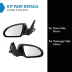 TRQ Driver & Passenger Side Mirror Set Power Heated Manual Folding Paint to Match Compatible with 2016-2020 Kia Optima KI1320