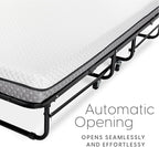 Milliard Deluxe Diplomat Folding Bed with Mattress for Adults, Twin Size, Portable Foldable Bed with Luxurious Memory Foam Ma