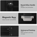 TaoHFE Black Bathroom Over The Toilet Storage Cabinet,Wall Medicine Cabinet Organizer with 2 Door Adjustable Shelves,Wooden M