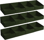 DIMJ Closet Storage Bins 12 Pack - Fabric Storage Baskets for Shelves, Collapsible Clothes Organizer with Handles, Trapezoid 
