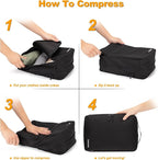 8 Set Compression Packing Cubes for Travel, Waterproof Luggage Organizers, Suitcase Organizer Set for Carry-On & Checked Bagg