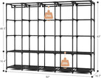 Portable Closet Storage, Portable Wardrobe Closet Organizer Clothes Rack wtih Cover, Hanging Rod, Storage Shelves and Side Po