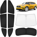 KUST Car Window Shades for Toyota Highlander 2020-2025 2026 Windshield Sun Shade Side Window Cover UV Block Privacy Protection Highlander Accessories for Camping Blackout Rear Back Full Set 8PCS