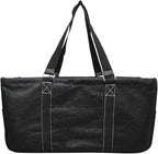NGIL Extra Large Utility Tote Reusable Grocery Bag Oversized Collapsible for Groceries, Storage, Picnic, Beach (Glitter-Black)