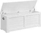 VASAGLE Storage Chest, Storage Bench with 2 Safety Hinges, Farmhouse Style, 15.7 x 47.2 x 18.1 Inches, for Entryway, Bedroom,
