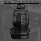 CAR PASS Universal Leather Two Front Seat Covers,Sport seat Covers fits Most Cars, SUVs, Trucks, and Vans Airbag Compatible (