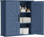 Homleke Bathroom Wall Cabinet, Over Toilet Storage Cabinet with Barn Doors and Adjustable Shelves, 3-Tier Medicine Cabinet Wa