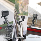 SUREWO Suction Cup Car Mount for GoPro,Windshield Window Dashboard Holder with Phone Clip Compatible with GoPro Hero 13/12/11/10/9/8/7/6,DJI Osmo Action 5 pro/4/3 and Most Action Cameras