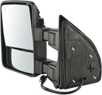 Power Fold Tow Mirror for Ford F250/F350/F450 SuperDuty 2011-2016, Heated Chrome with Extendable Arm & Blind Spot Detection
