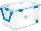 Sterilite 3-Pack Gasket Box, Weather-Resistant Storage Bins with Latching Lids, 120 Quart - Heavy-Duty Organizing Containers 