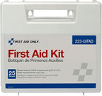 First Aid Only 223-U OSHA-Compliant First Aid Kit, All-Purpose 25-Person Emergency First Aid Kit for Business, Worksite, Home