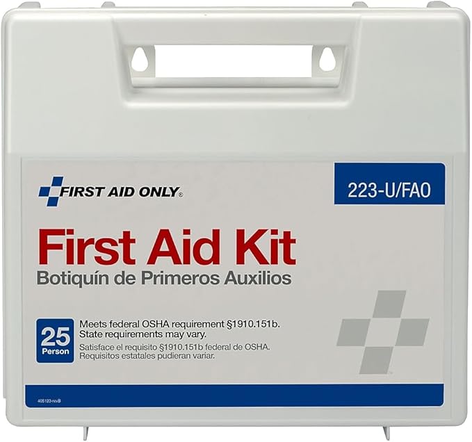 First Aid Only 223-U OSHA-Compliant First Aid Kit, All-Purpose 25-Person Emergency First Aid Kit for Business, Worksite, Home