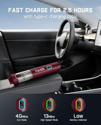 Fanttik Slim V8 APEX Car Vacuum, 4-in-1 Portable Mini Cordless Vacuum with 19000pa Suction Power, Type-C Charge, 2 Suction Mo
