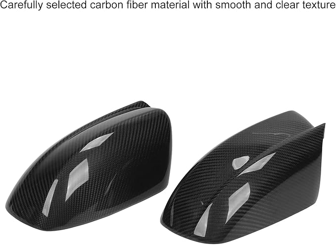aqxreight Pair of Rear View Mirror Covers Glossy Carbon Fiber Left Right Replacement for 2011 to 2021