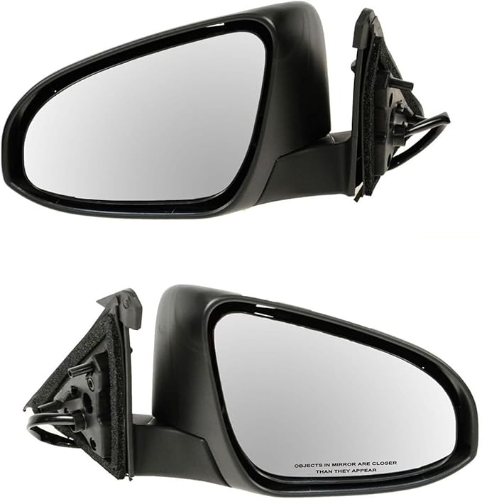 TRQ 2 Piece Driver and Passenger Side Mirror Assembly Set Electric Adjustment Non-Heated No Memory Black Compatible with 2012