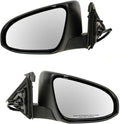 TRQ 2 Piece Driver and Passenger Side Mirror Assembly Set Electric Adjustment Non-Heated No Memory Black Compatible with 2012
