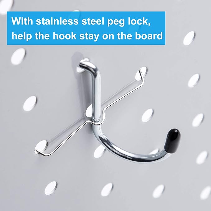 Pegboard Hooks Assortment, for Organizing Various Tools, with Pegboard Bins, 107 PCS, 48 of Which are Locks