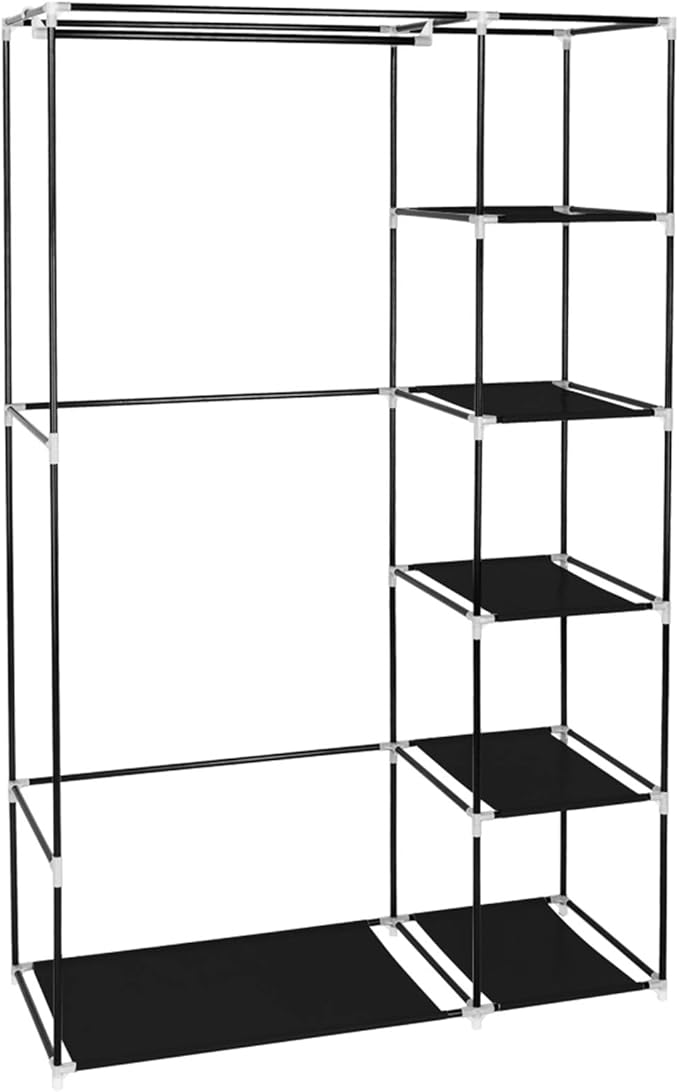 67" Portable Closet Storage Organizer Wardrobe Clothes Rack,Covered Garment Rack,Steel Tube Clothes Storage Organizer,Freesta