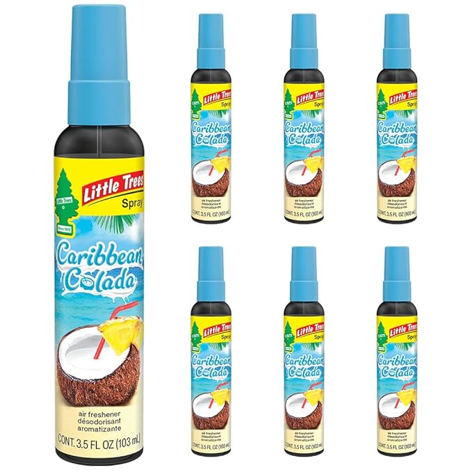 LITTLE TREES Car Air Freshener | Spray Provides a Long-Lasting Scent for Auto or Home | On-the-go Freshness | Caribbean Colad