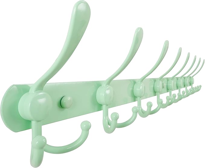 Dseap Coat Rack Wall Mount - 29.5” Long 8-Tri-Hooks Heavy Duty Coat Hanger Rail Wall Hooks for Hanging Coats Hats Clothing Cl