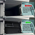 BestEvMod for Rivian R1T & Rivian R1S Accessories Center Console Organizer Tray Armrest Storage Box ABS Material with PVC Trim Compatible with Rivian R1T/R1S 2022 2023 2024 2025 Accessories(V2 Black)