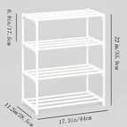 4-Tier Small Shoe Rack, Metal Stackable Kids Shoe Shelf Storage Zapateras Organizer,Narrow Shoe Rack Sturdy for Closet Hallwa