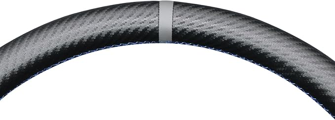 MEWANT Hand Stitch Embossed Faux Leather PU Carbon Fiber Steering Wheel Cover for Chevy Silverado 1500 Astro Blazer C/K