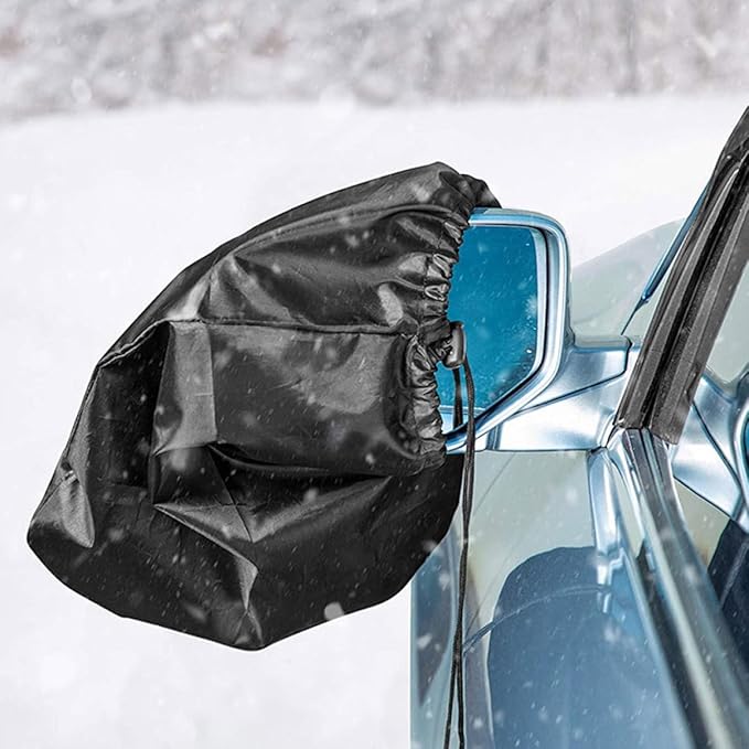 2pcs Oxford Cloth Rearview Mirror Cover Snowproof Windproof Car Mirror Coat