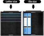 Huolewa New Portable File Organizer Boxes Set of 4, Collapsible Linen Hanging Filing Storage Boxes with Plastic Slide, Decora