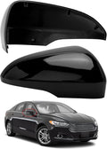Passenger Side Mirror Cover Replacement for Ford Fusion 2013 2014 2015 2016 2017 2018 2019 2020 2021 2022 - Right Side Mirror Covers, Rear View Mirrors Cap Accessories With Lamp, Black