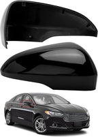 Passenger Side Mirror Cover Replacement for Ford Fusion 2013 2014 2015 2016 2017 2018 2019 2020 2021 2022 - Right Side Mirror Covers, Rear View Mirrors Cap Accessories With Lamp, Black
