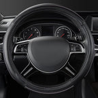 Car Pass Color Piping Microfiber Leather Universal Fit Steering Wheel Cover,Perfectly fit for 14.5-15 inches Suvs,Vans,Trucks