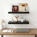 INHABIT UNION 17.5in Floating Shelves for Wall, Wall Mounted Shelves for Decor Storage Set of 2, Floating Shelf for Bedroom, 