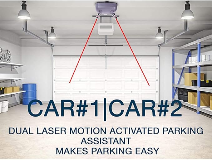 Garage Parking Assist Dual Laser Guide Sensor, Wider Angles Sensor 360 Degree Adjustable Wireless Motion Activated Car Stop Indicator Parking Aid Double Head Guide for Car SUV Automotive