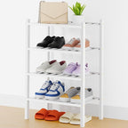 Smiry Shoe Rack, 4 Tier Thick Small Bamboo Shoe Organizer, Stackable Free Standing Wooden Shoe Storage Shelf for Closet, Entr
