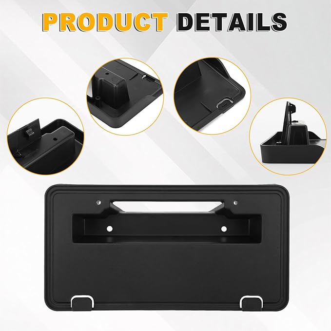 Front Bumper License Plate Frame Bracket Compatible with 2017-2019 Ford F250 F350 Super Duty, Black License Frame Holder Moun