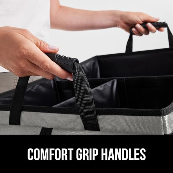 GORILLA GRIP Large Capacity Sturdy Trunk Storage Organizer, Slip and Water Resistant Collapsible Organization Container for