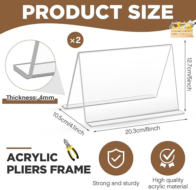 CroBlissful 2 Pcs Jewelry Pliers Rack Acrylic Pliers Organizer 8 x 5 x 4 Inch Jewelry Tool Holder Mini Desk Tool Organizer fo