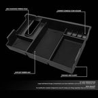 DNA MOTORING ZTL-Y-0008 Center Console Armrest Organizer Tray [for 07-19 Tundra],Black