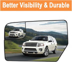 Senzeal Driver Side Heated Mirror Glass Replacement for Ford Expedition 2012-2017 Lincoln Navigator 2012-2014 Blind Spot Mirror Glass CL1Z17K707C (Left Side)