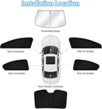 KUST Car Window Shades for 2012-2015 Honda Civic Accessories Windshield Sun Shade Side Rear Window Covers Sunshade Privacy Protection for Camping Blackout UV Block Full Set 6PCS